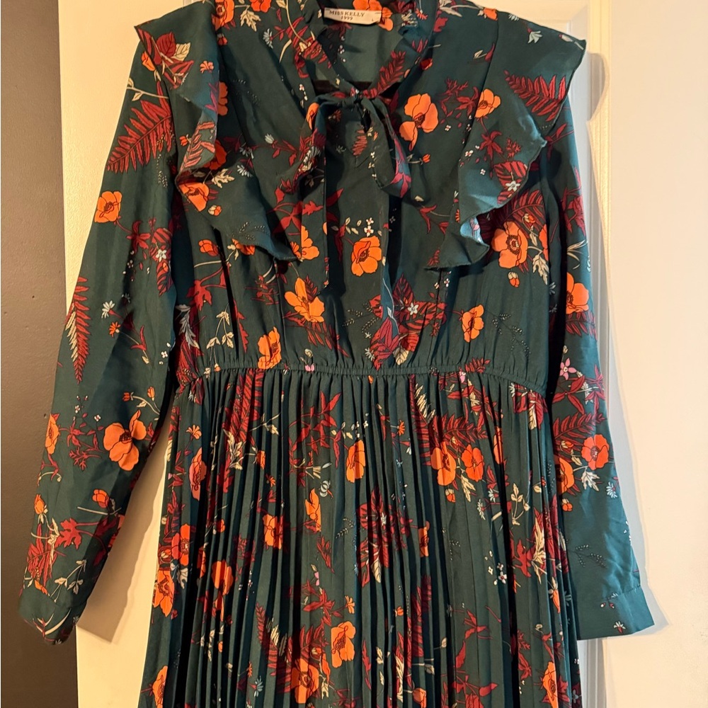 Floral Green Long Sleeve Dress